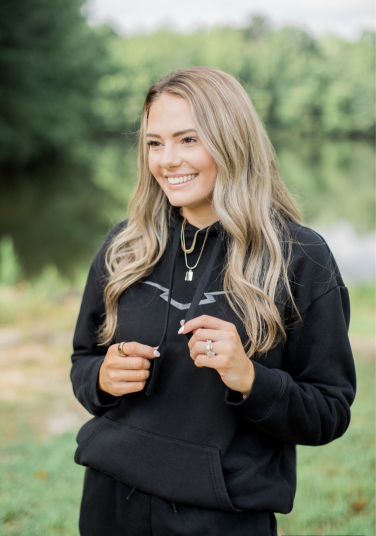 Sweet Victory- Black Embroidered Hoodie