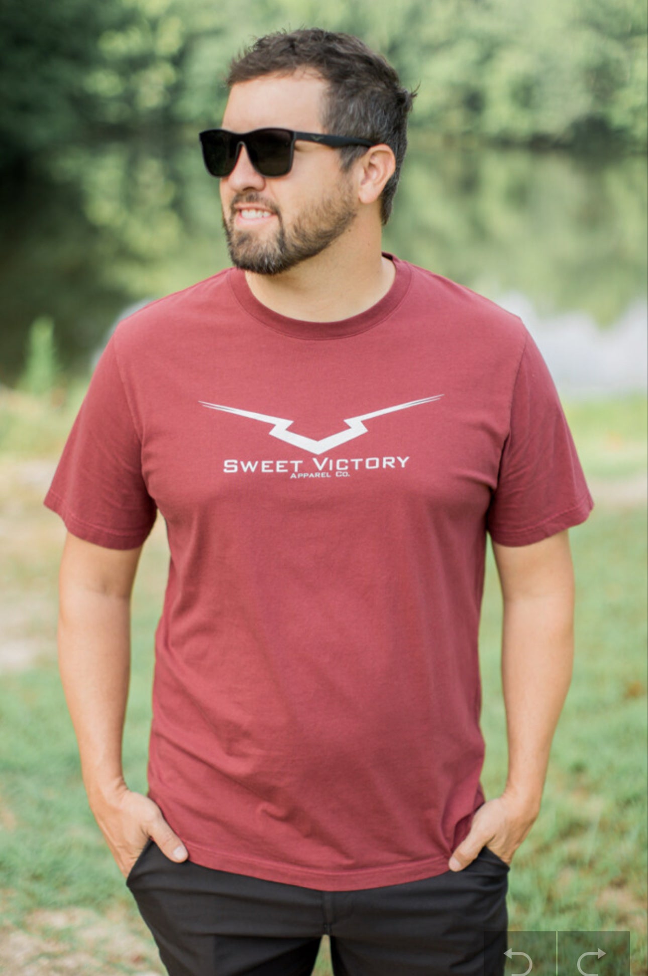 Sweet Victory- Maroon Romans 8:37 T-Shirt