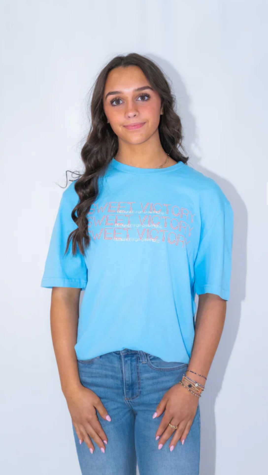 Sweet Victory- Sky Blue Neon Triumph T-Shirt