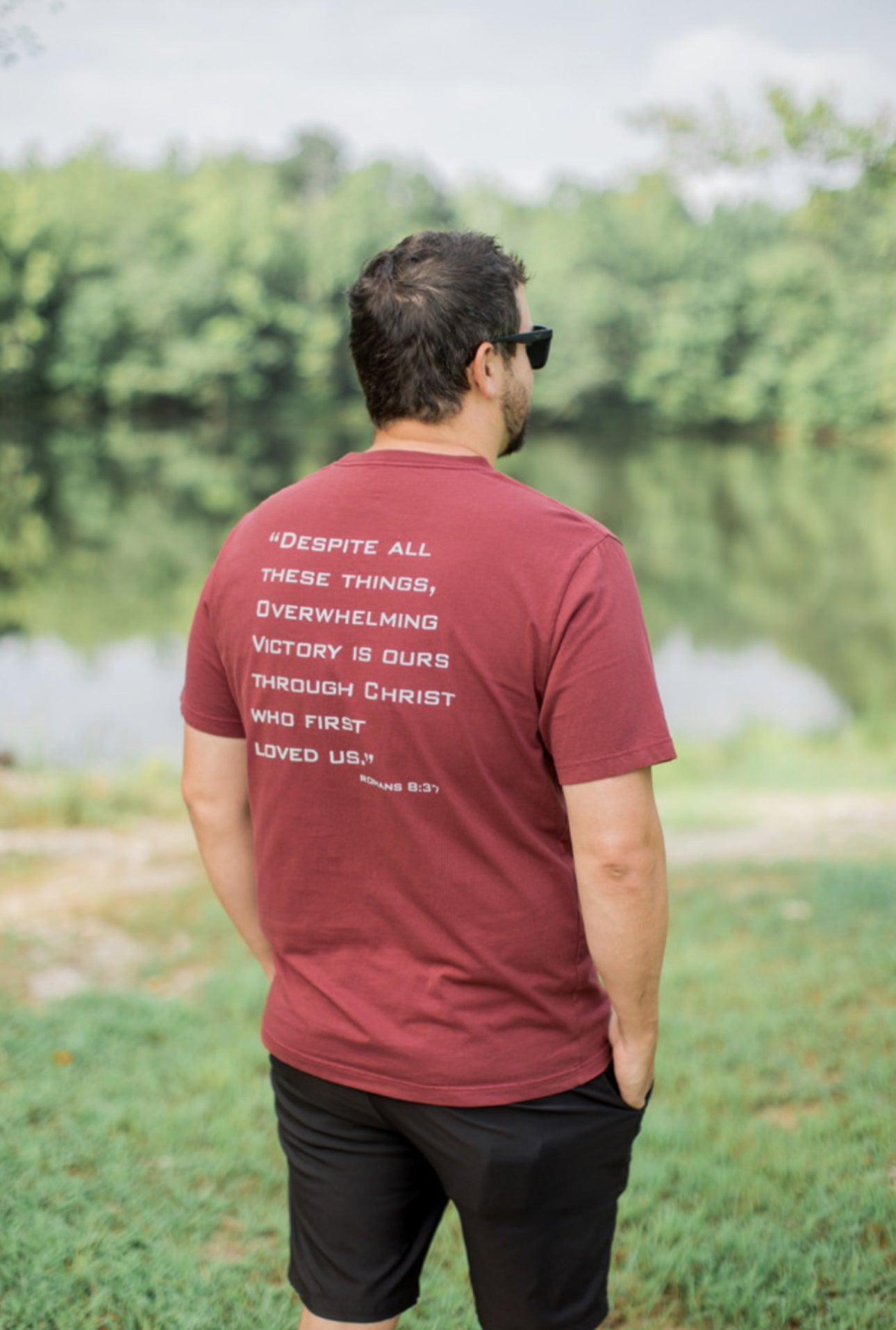 Sweet Victory- Maroon Romans 8:37 T-Shirt