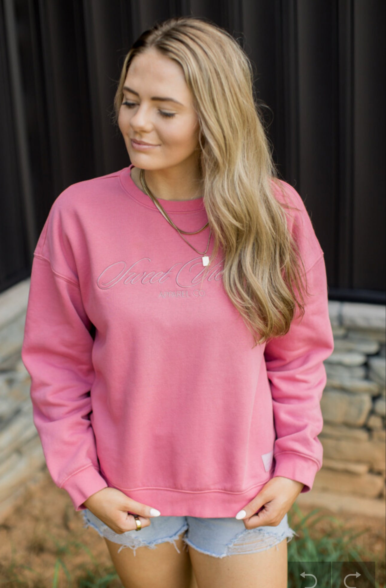 Sweet Victory-Pink Crewneck Sweatshirt